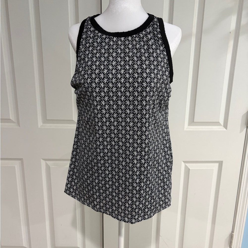 Lands' End Monochrome Geometric Tank Top high neck